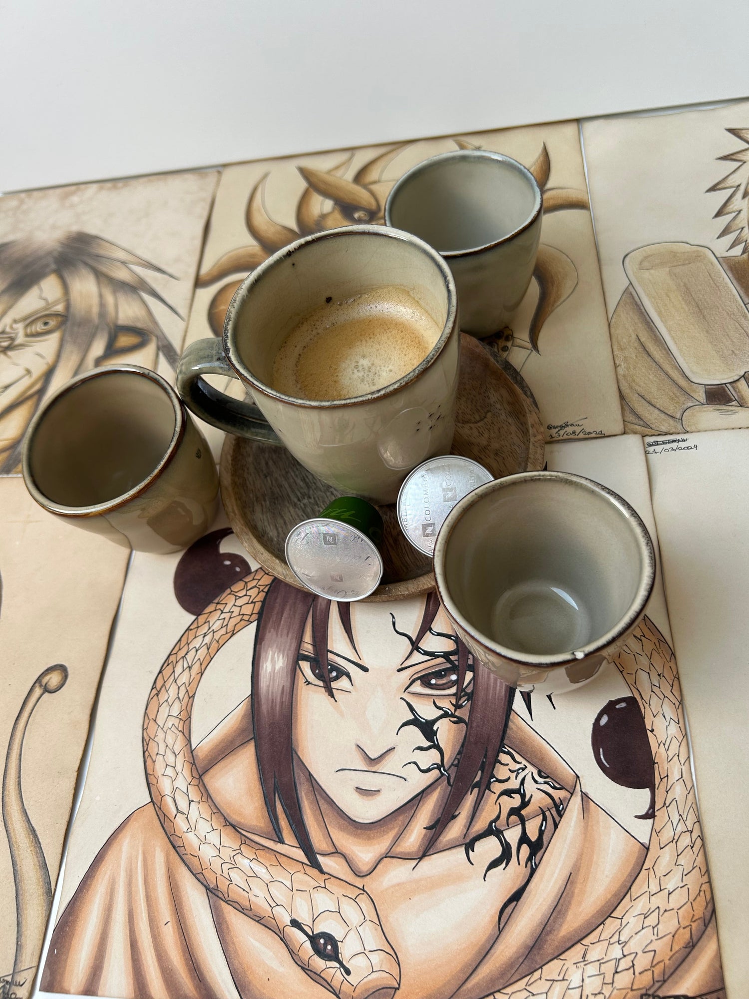 Dessins au café
