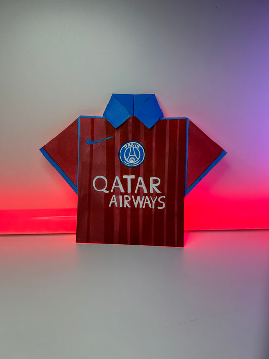 Maillot du PSG rétro old school, en Origami